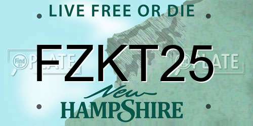 FZKT25 New Hampshire License Plate