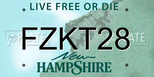 FZKT28 New Hampshire License Plate