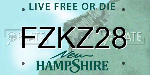 FZKZ28 New Hampshire License Plate