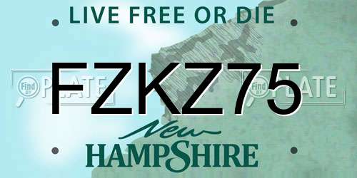 FZKZ75 New Hampshire License Plate