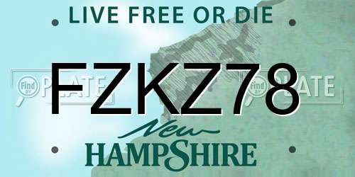 FZKZ78 New Hampshire License Plate