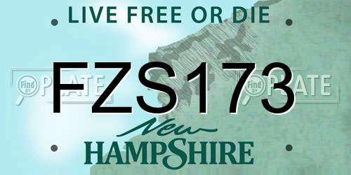 FZS173 New Hampshire License Plate