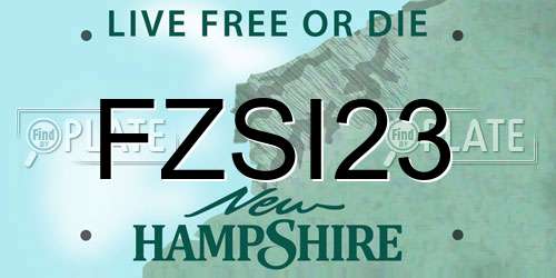FZSI23 New Hampshire License Plate