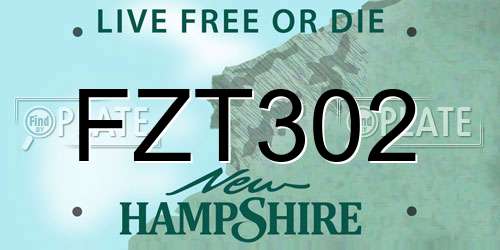 FZT302 New Hampshire License Plate