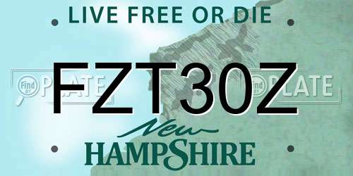 FZT30Z New Hampshire License Plate
