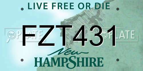 FZT431 New Hampshire License Plate