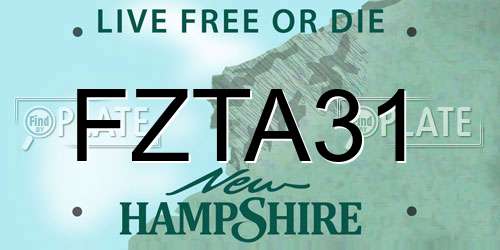 FZTA31 New Hampshire License Plate