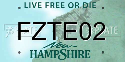 FZTE02 New Hampshire License Plate