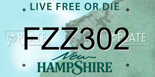 FZZ302 New Hampshire License Plate