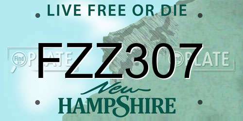 FZZ307 New Hampshire License Plate