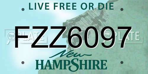 FZZ6097 New Hampshire License Plate
