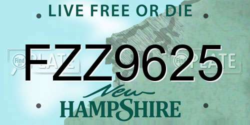 FZZ9625 New Hampshire License Plate