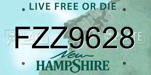FZZ9628 New Hampshire License Plate