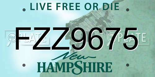 FZZ9675 New Hampshire License Plate