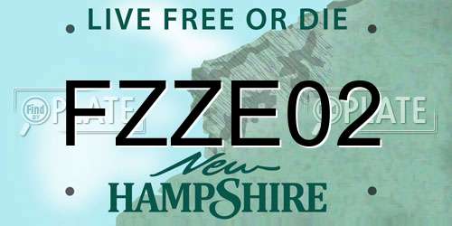 FZZE02 New Hampshire License Plate