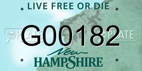 G00182 New Hampshire License Plate