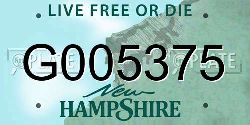 G005375 New Hampshire License Plate