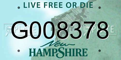 G008378 New Hampshire License Plate