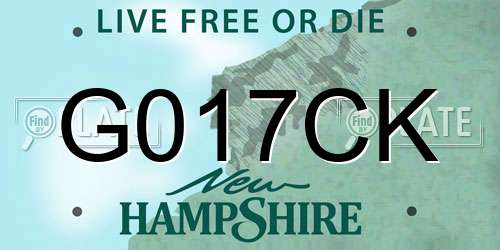 G017CK New Hampshire License Plate