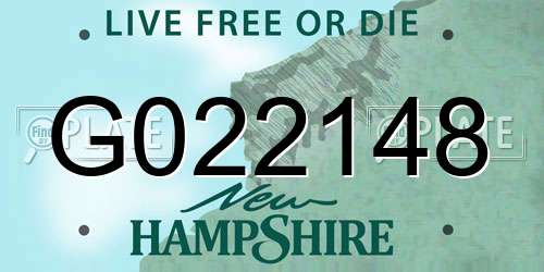 G022148 New Hampshire License Plate