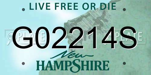 G02214S New Hampshire License Plate