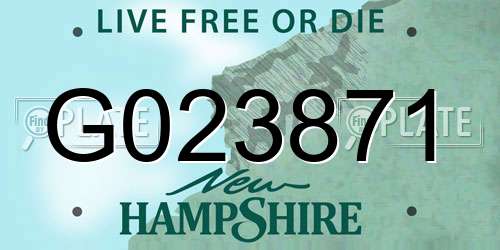 G023871 New Hampshire License Plate
