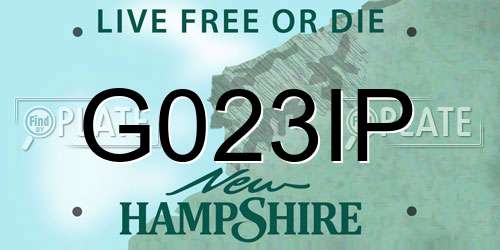 G023IP New Hampshire License Plate