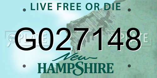 G027148 New Hampshire License Plate