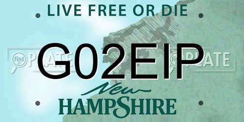 G02EIP New Hampshire License Plate