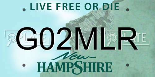 G02MLR New Hampshire License Plate