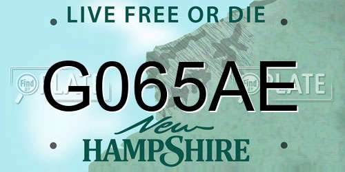G065AE New Hampshire License Plate