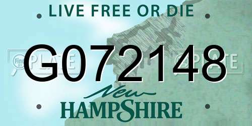 G072148 New Hampshire License Plate