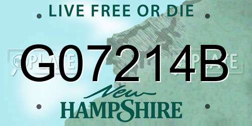 G07214B New Hampshire License Plate