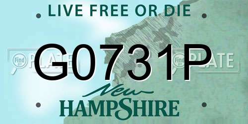 G0731P New Hampshire License Plate