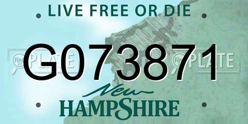 G073871 New Hampshire License Plate