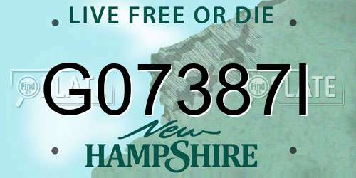 G07387I New Hampshire License Plate