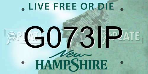 G073IP New Hampshire License Plate