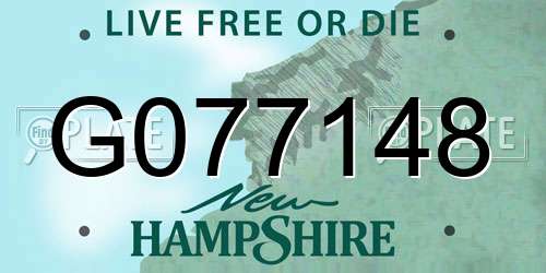 G077148 New Hampshire License Plate