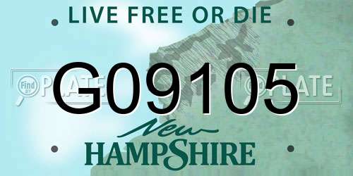 G09105 New Hampshire License Plate