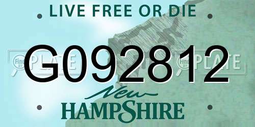 G092812 New Hampshire License Plate