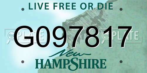 G097817 New Hampshire License Plate