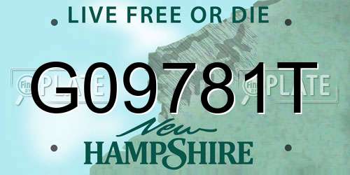 G09781T New Hampshire License Plate