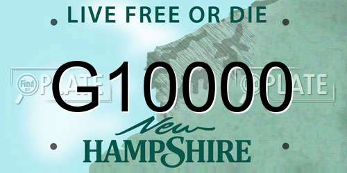 G10000 New Hampshire License Plate