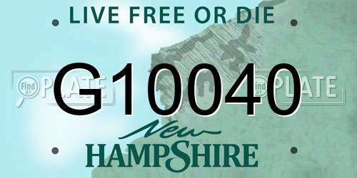 G10040 New Hampshire License Plate
