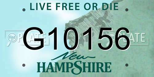 G10156 New Hampshire License Plate