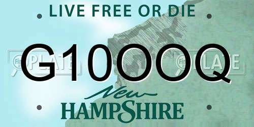 G10OOQ New Hampshire License Plate