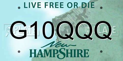 G10QQQ New Hampshire License Plate