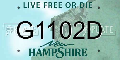 G1102D New Hampshire License Plate