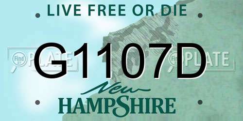 G1107D New Hampshire License Plate
