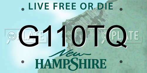 G110TQ New Hampshire License Plate